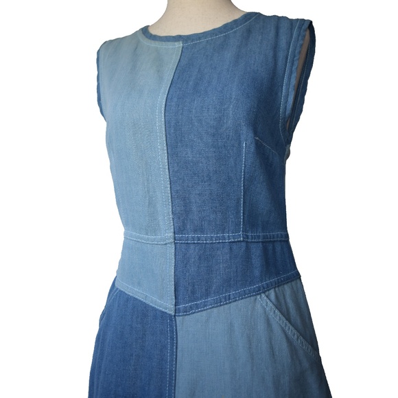 Anthropologie - Holding Horses Patchwork Denim Dress - Size 4 - Picture 3 of 7
